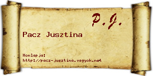 Pacz Jusztina névjegykártya